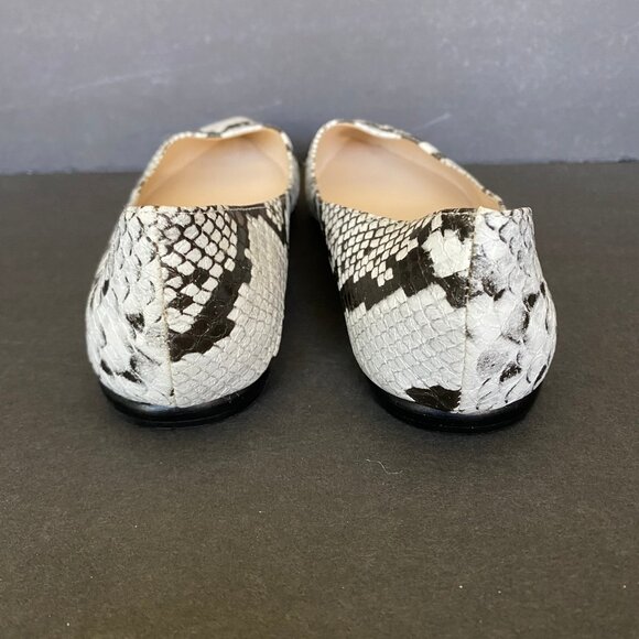 Nine West Speak Up White and black faux snakeskin pointed toe flats. - Picture 5 of 9